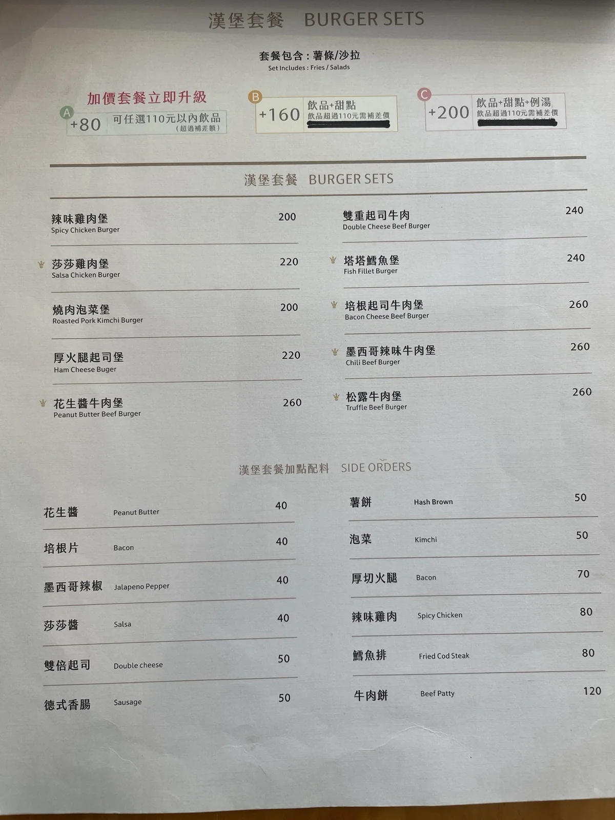 金茂宜咖啡美術店_漢堡菜單